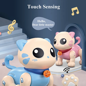 ربات اسباب بازی گربه موزیکال کنترلی آبی Robot Cat Toy for Kids, Remote Control Kitty Toys_اسباب بازی